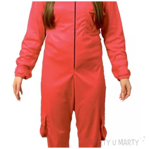 stroj damski na karnawal cosplay straznika squid game kombinezon z maska i kapturem rozm m