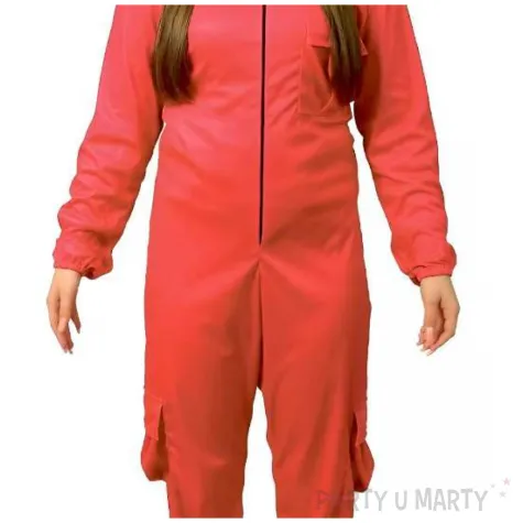 stroj damski na karnawal cosplay straznika squid game kombinezon z maska i kapturem rozm m