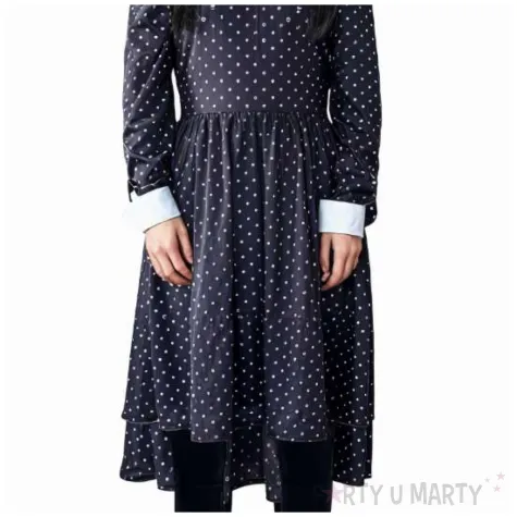 stroj damski na karnawal i halloween gotycka sukienka wednesday addams cosplay rozm m