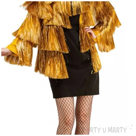 stroj damski na karnawal i sylwestra retro marynarka tinsel vintage zloty rozm m l xl