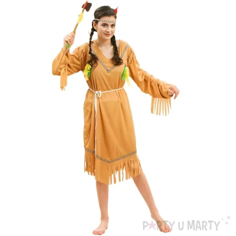 stroj damski na karnawal indianka zestaw sukienka opaska z piorem pasek rozm s