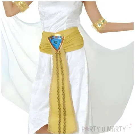 stroj damski na karnawal kleopatra faraonka krolowa egiptu bialo zloty rozm m