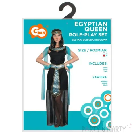 stroj damski na karnawal kleopatra krolowa egiptu czarno niebieski rozm m