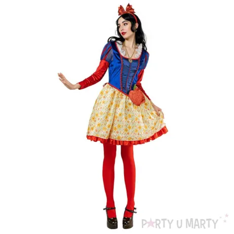 stroj damski na karnawal krolewna sniezka zestaw sukienka opaska torebka rozm s