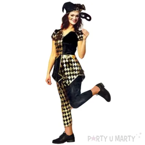 stroj dla doroslych arlekin czarno zloty rozm s