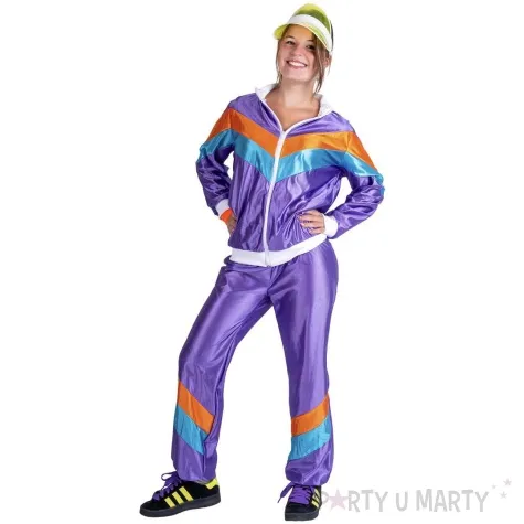 stroj dla doroslych biegaczka ortalionowy dres retro lata 80 funnyfashion rozm l