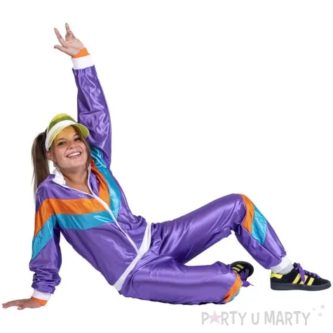 stroj dla doroslych biegaczka ortalionowy dres retro lata 80 funnyfashion rozm l