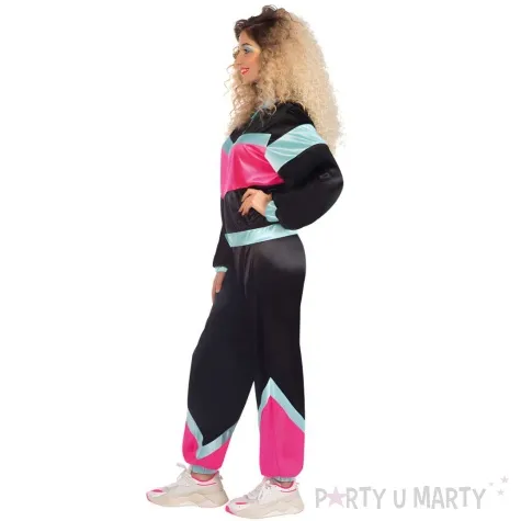 stroj dla doroslych biegaczka ortalionowy dres retro lata 80 rozowy amscan rozm m