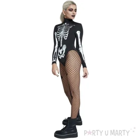 stroj dla doroslych body szkielet fever czarny smiffys rozm s