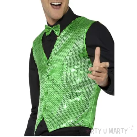 stroj dla doroslych cekinowa kamizelka zielona smiffys rozm l