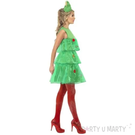stroj dla doroslych choinka sukienka z kapeluszem smiffys rozm m