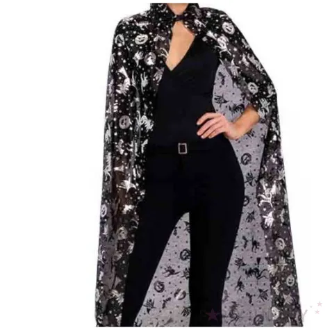 stroj dla doroslych czarownica peleryna i kapelusz srebrny carnival toys