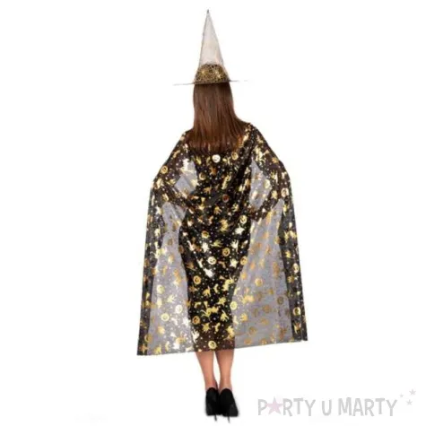 stroj dla doroslych czarownica peleryna i kapelusz zloty carnival toys