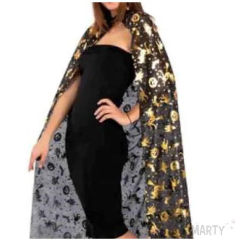 stroj dla doroslych czarownica peleryna i kapelusz zloty carnival toys