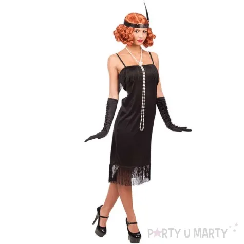 stroj dla doroslych flapperka retro lata 20 czarny carnivaltoys rozm m l