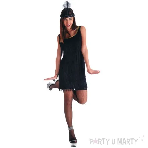 stroj dla doroslych flapperka retro lata 20 czarny carnivaltoys rozm s m l