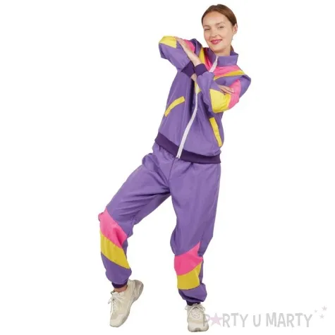 stroj dla doroslych gimnastyczka ortalionowy dres retro lata 80 ptitclown rozm s m