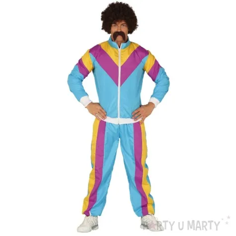 stroj dla doroslych gimnastyk ortalionowy dres retro lata 80 guirca rozm m