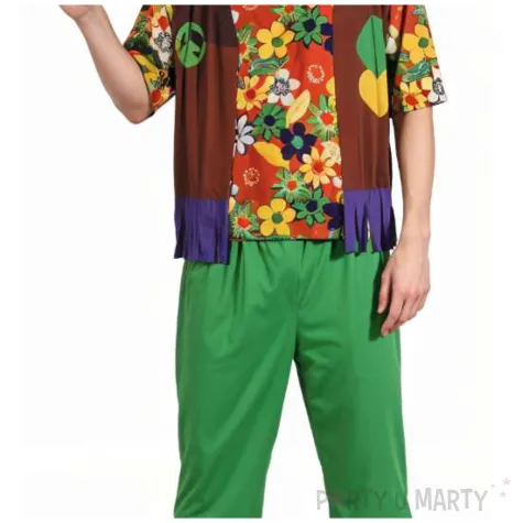 stroj dla doroslych hipis retro bluzka spodnie i opaska w kwiaty godan rozm l