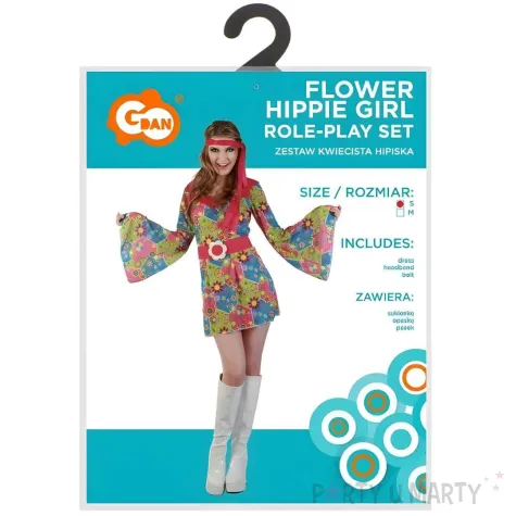 stroj dla doroslych hipiska retro sukienka w kwiaty i pacyfki godan rozm s