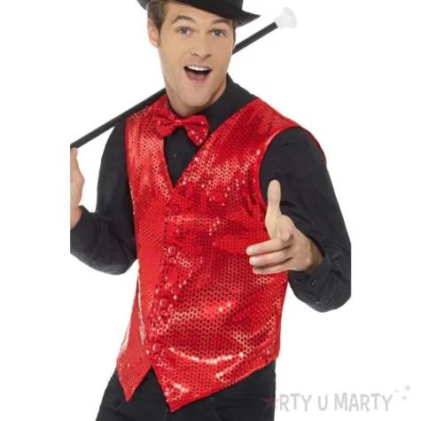 stroj dla doroslych kamizelka cekinowa czerwony smiffys rozm s