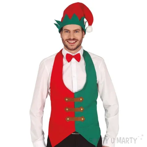 stroj dla doroslych kamizelka elfa czerwono zielony guirca rozm uniw