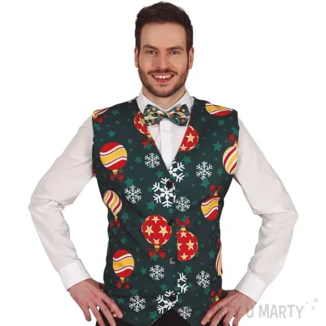 stroj dla doroslych kamizelka swiateczna bombki i sniezynki guirca rozm uniw