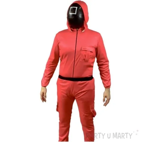 stroj dla doroslych kombinezon straznika kwadrat czerwony godan rozm xl