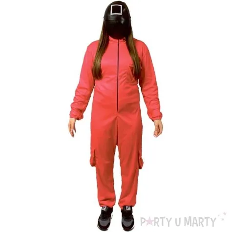 stroj dla doroslych kombinezon straznika kwadrat damski czerwony godan rozm m