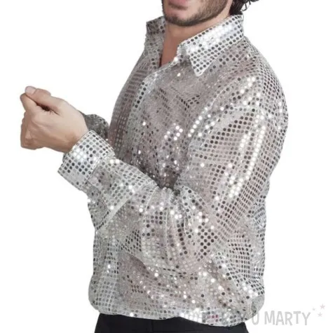 stroj dla doroslych koszula cekinowa disco srebrna boland rozm l