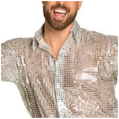 stroj dla doroslych koszula disco srebrny boland rozm xl