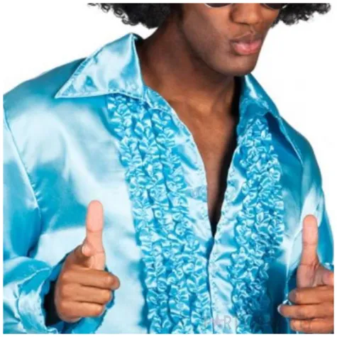 stroj dla doroslych koszula retro z zabotem turkusowy boland rozm l