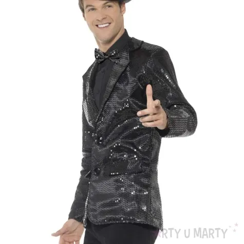 stroj dla doroslych marynarka cekinowa czarny smiffys rozm l