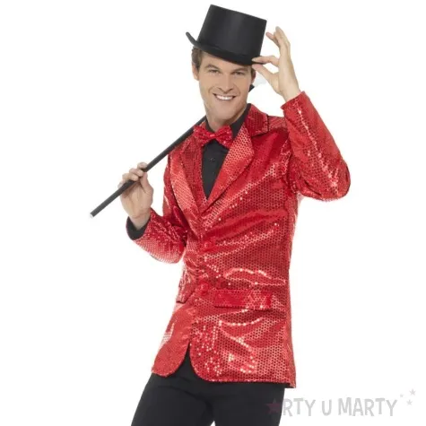 stroj dla doroslych marynarka cekinowa czerwony smiffys rozm l