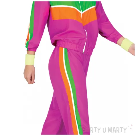 stroj dla doroslych ortalionowy dres retro lata 80 rozowy godan rozm s