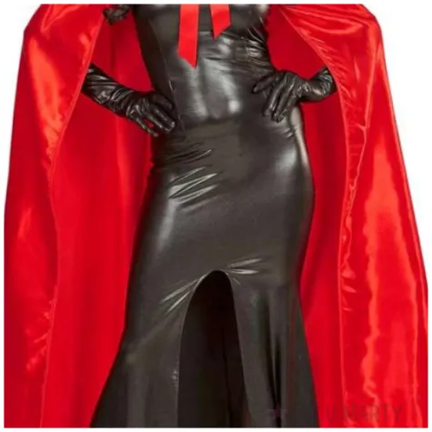 stroj dla doroslych peleryna satynowa z kapturem czerwona carnival toys