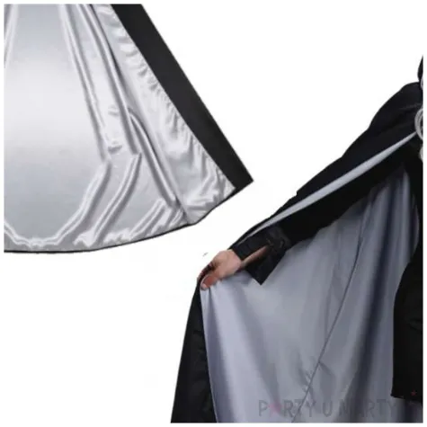 stroj dla doroslych peleryna z kapturem bialo czarna carnival toys