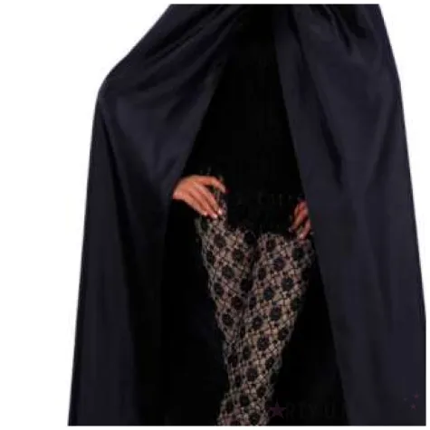 stroj dla doroslych peleryna z kapturem czarna carnival toys