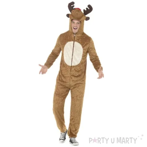 stroj dla doroslych renifer rudolf puchaty kombinezon brazowy smiffys rozm l