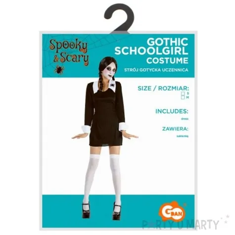 stroj dla doroslych wednesday addams gotycka uczennica czarny godan rozm s