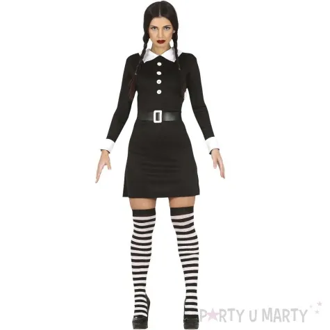stroj dla doroslych wednesday addams z paskiem czarny guirca rozm m