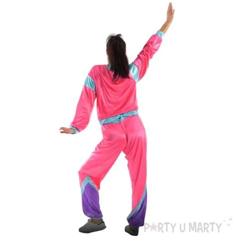 stroj dla doroslych wuefistka ortalionowy dres retro lata 80 rozowy amscan rozm m l