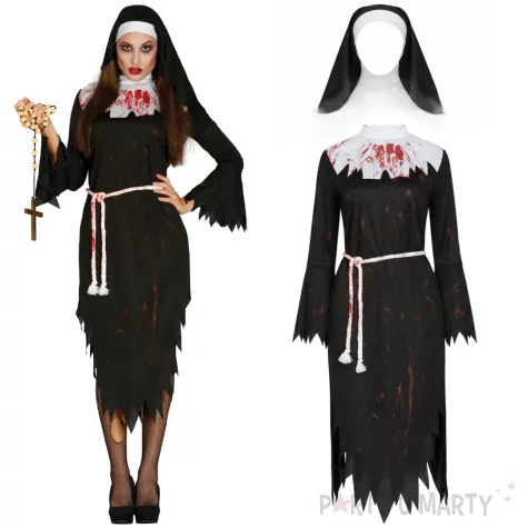 stroj dla doroslych zakonnica zombie czarny guirca rozm xl