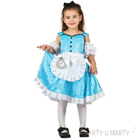 stroj dla dzieci alicja sukienka i opaska niebieski bialy godan rozm 92 104