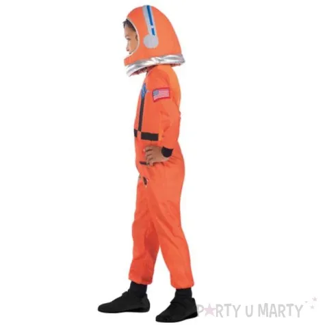 stroj dla dzieci astronauta z helmem pomaranczowy amscan rozm 140 152 cm