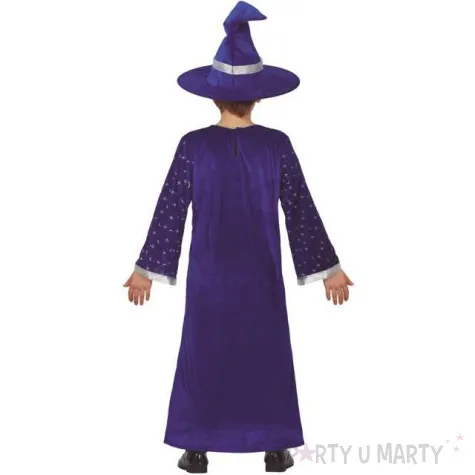 stroj dla dzieci czarnoksieznik w kapeluszu granatowy guirca rozm 7 9 lata