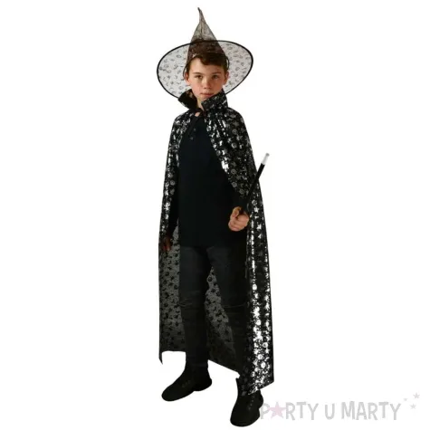 stroj dla dzieci czarodziej kapelusz i peleryna srebrny arpex