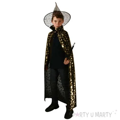 stroj dla dzieci czarodziej kapelusz i peleryna zloty arpex