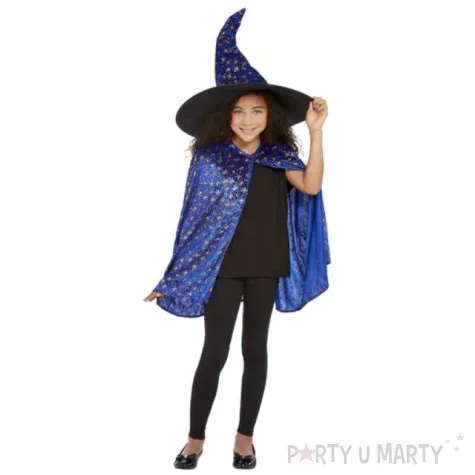 stroj dla dzieci czarownica brokatowa niebieska smiffys