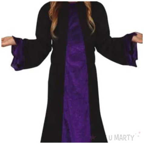 stroj dla dzieci czarownica diabolina czarno fioletowy guirca rozm 146 150 cm
